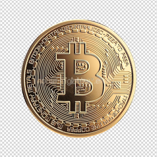 PSD bitcoin aislado en un fondo transparente png