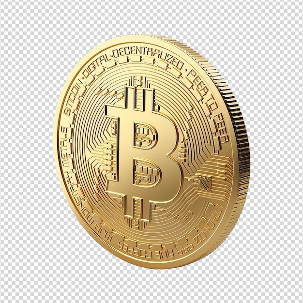 PSD bitcoin aislado en un fondo transparente png