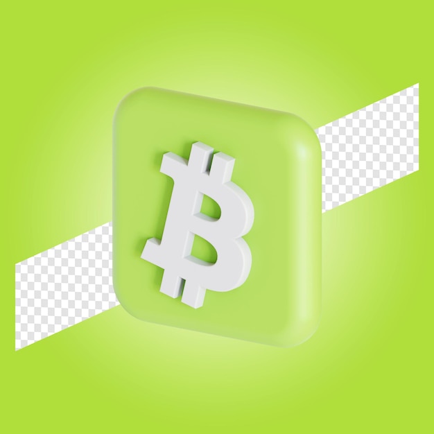 Bitcoin btc bargeld kryptowährung symbol logo 3d-darstellung