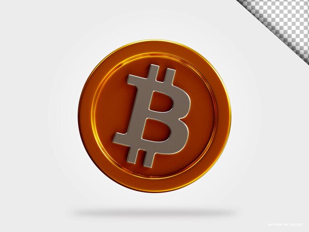 Bitcoin btc Kryptowährungsmünze 3D-Darstellung