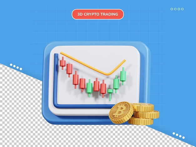 PSD bitcoin candlestick 3d-symbol