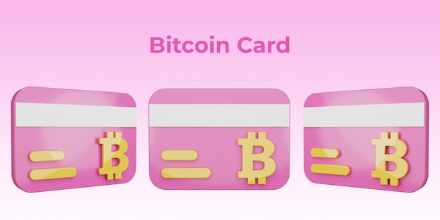 Bitcoin Carte Icône 3d