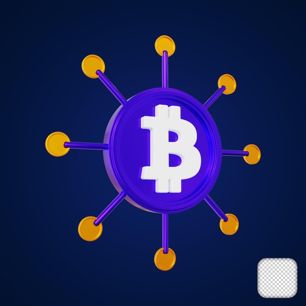 Bitcoin Crowdfunding Negocios y Finanzas 3d ilustración