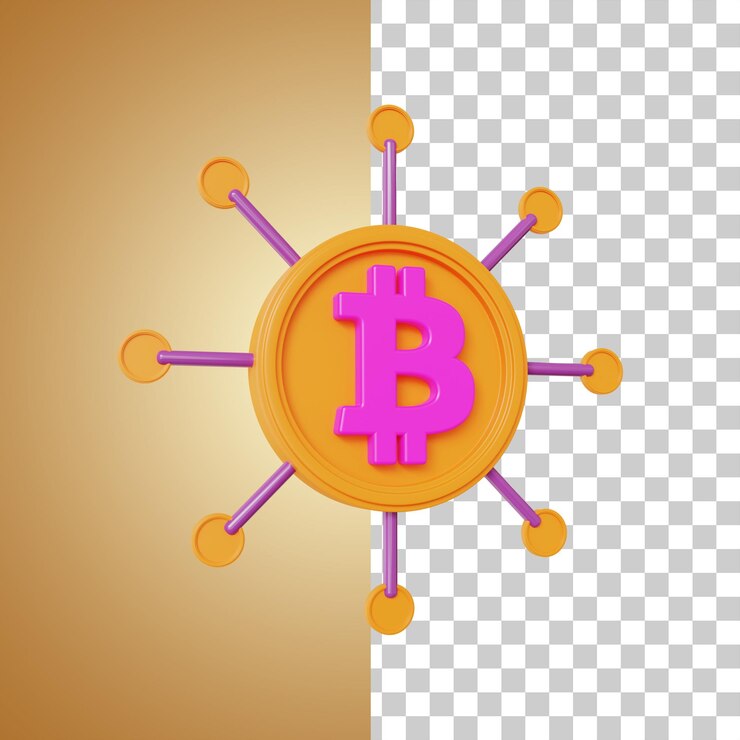 PSD bitcoin crowdfunding negocios y finanzas representación 3d