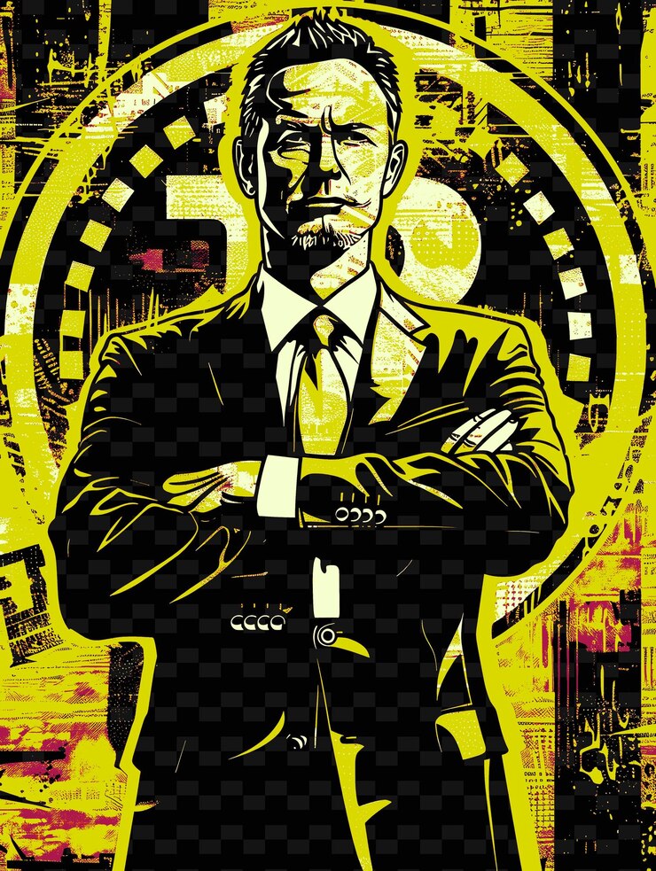 PSD para bitcoin y la cumbre política el candidato presidencial está de pie plano ilustración campaña electoral