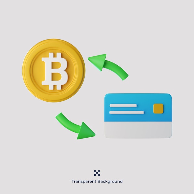 Bitcoin, échange, 3d, Icône, Illustration