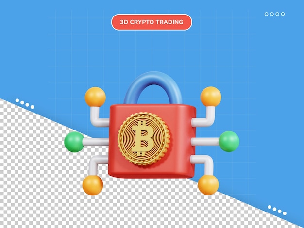 Bitcoin encryption key 3d icon