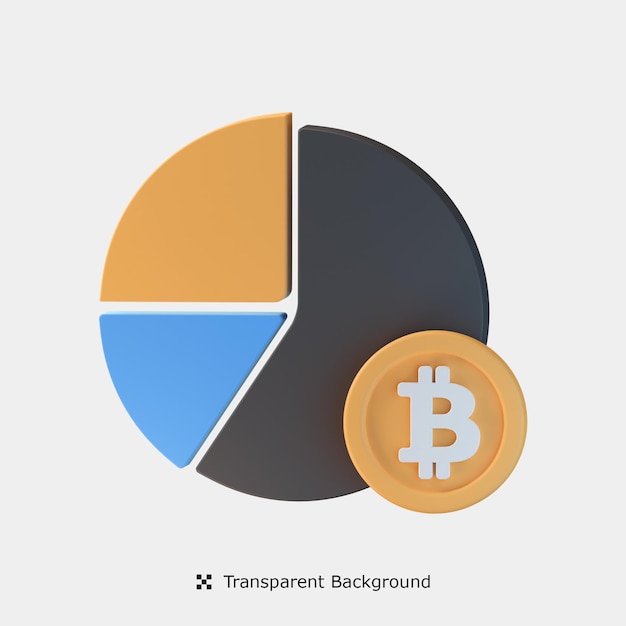 Bitcoin gráfico 3d icono ilustración