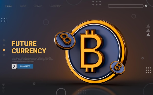 bitcoin icon on dark background 3d render concept for Digital currency Cryptocurrency