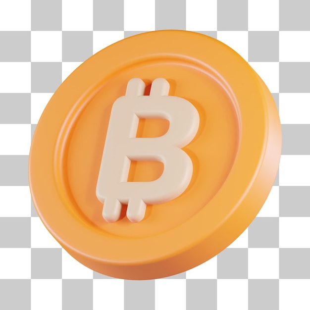 Bitcoin-Kryptowährung 3D-Symbol