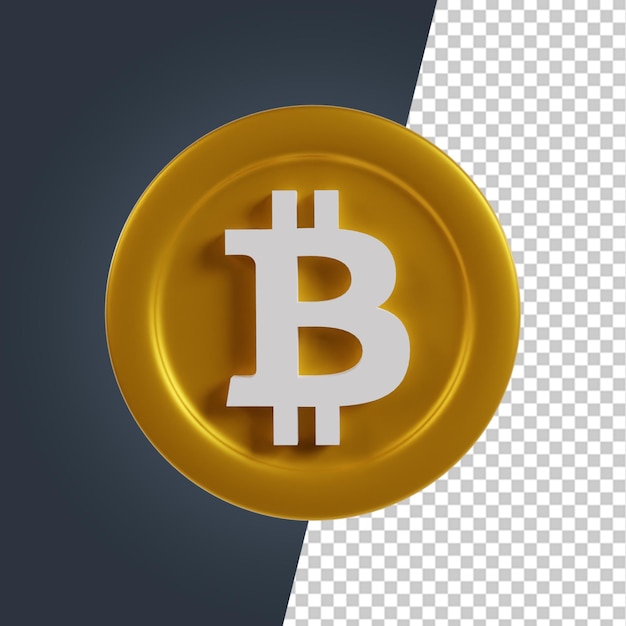 Bitcoin mining 3d render clipart icon