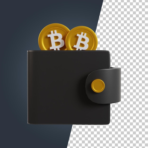 PSD bitcoin-mining-3d-render-clipart-symbol