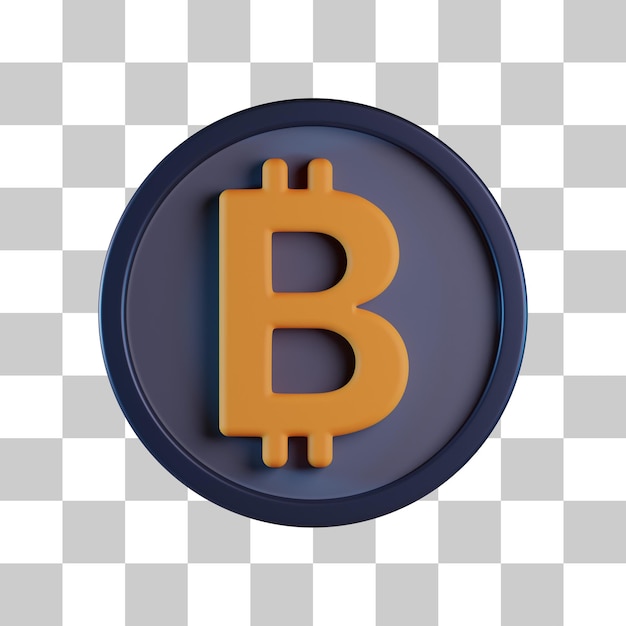 Bitcoin-Münze 3D-Symbol