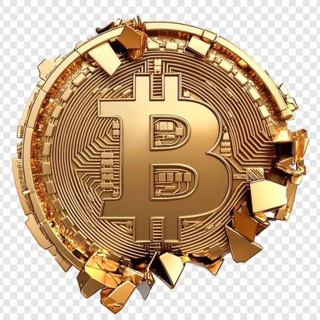 Bitcoin Quebrando Explodindo Criptomoeda Moeda Digital