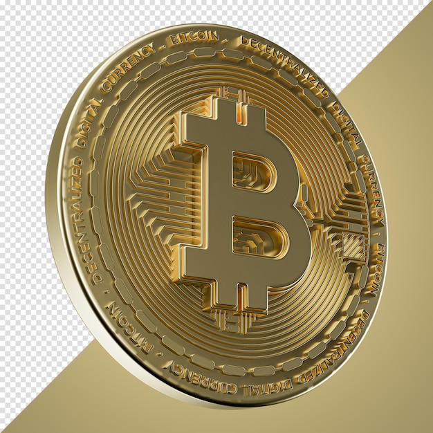 Bitcoin-Währung nach rechts geneigt PNG für die Zusammensetzung