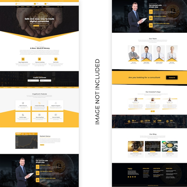 PSD bitcoin-webvorlage