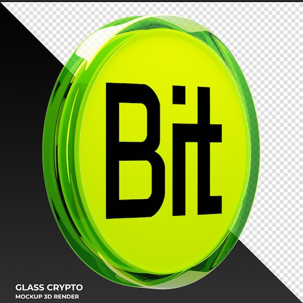 BitDAO BIT Glass Crypto Coin 3D'illustrazione