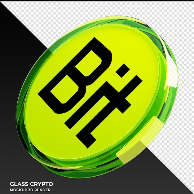 PSD bitdao bit glass crypto coin ilustración 3d