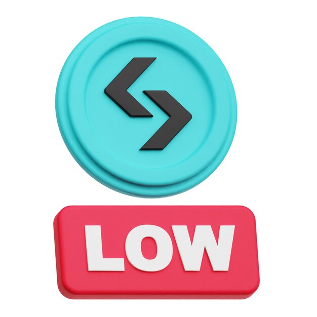 Bitget-Krypto-Token 3D-Symbol isoliert auf weißem Hintergrund