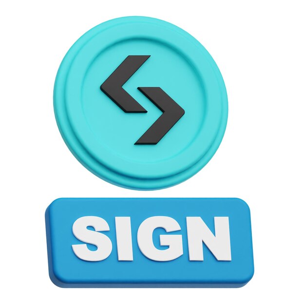 bitget token cripto icona 3D isolata sullo sfondo bianco