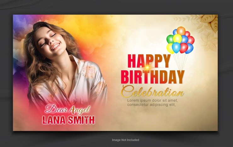 PSD bithday celebration poster design template