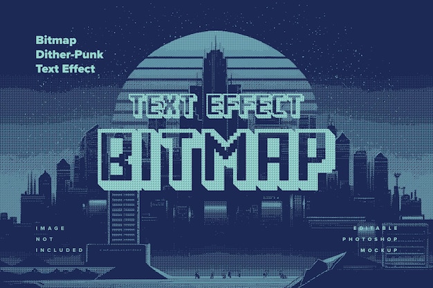 Bitmap-Dither-Texteffekt-Mockup