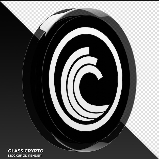 Bittorrent btt glass crypto coin 3d-darstellung