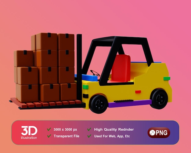 Bizzy 3D Icon Pack for Business and Marketing agency Icon foklift