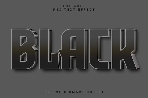 black 3d text effect
