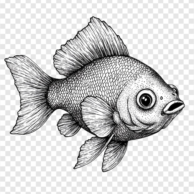 Black and White Fish Illustration