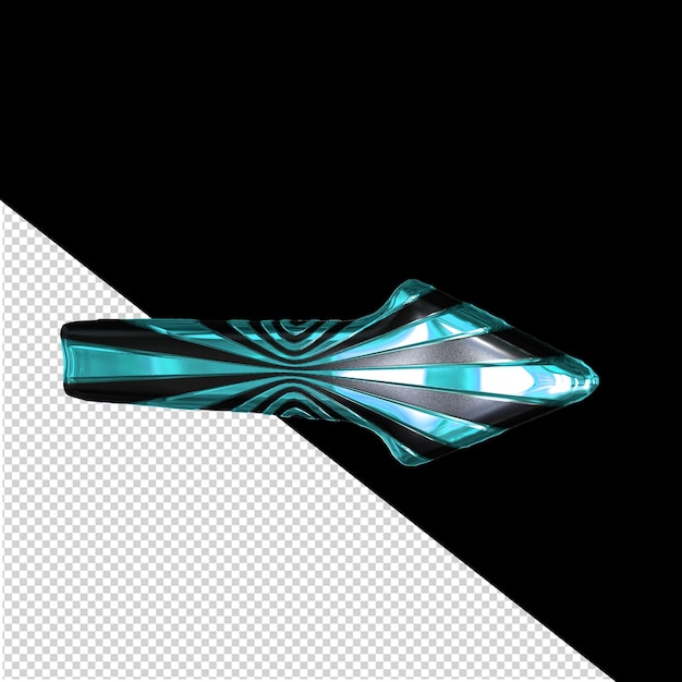 black arrow with turquoise straps