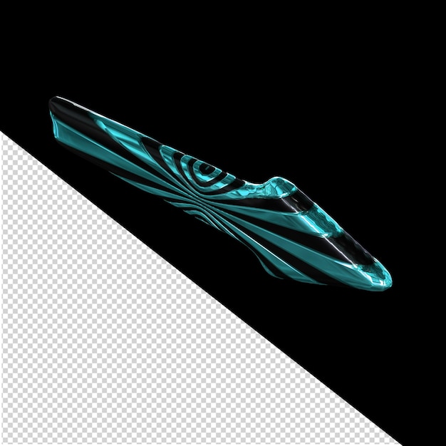 black arrow with turquoise straps