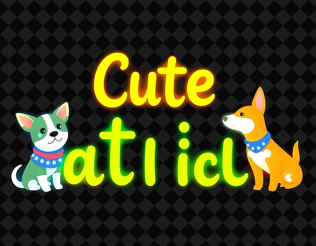 a black background with a cute dog and a name quot cute quot on it