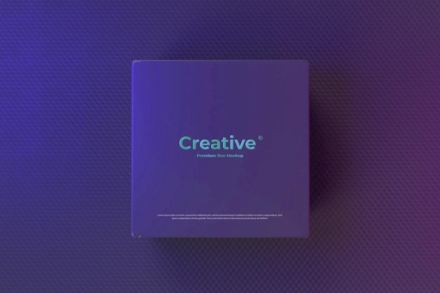 Black box mockup eleganter neoneffekt