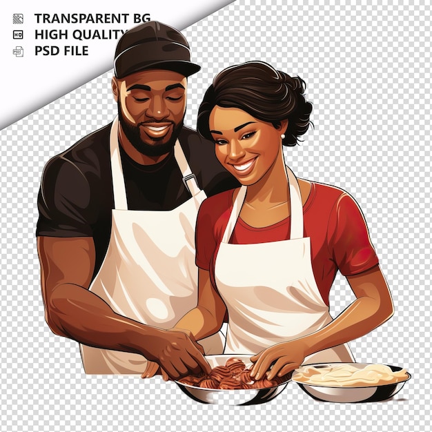 PSD black couple baking flat icon style à fond blanc isolé