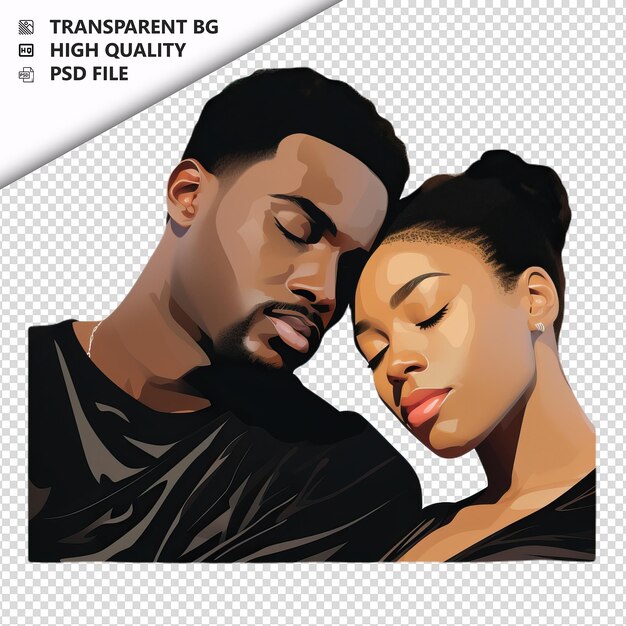 PSD black couple napping flat icon style à fond blanc iso
