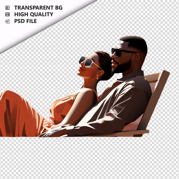 Black couple relaxing flat icon estilo de fundo branco é