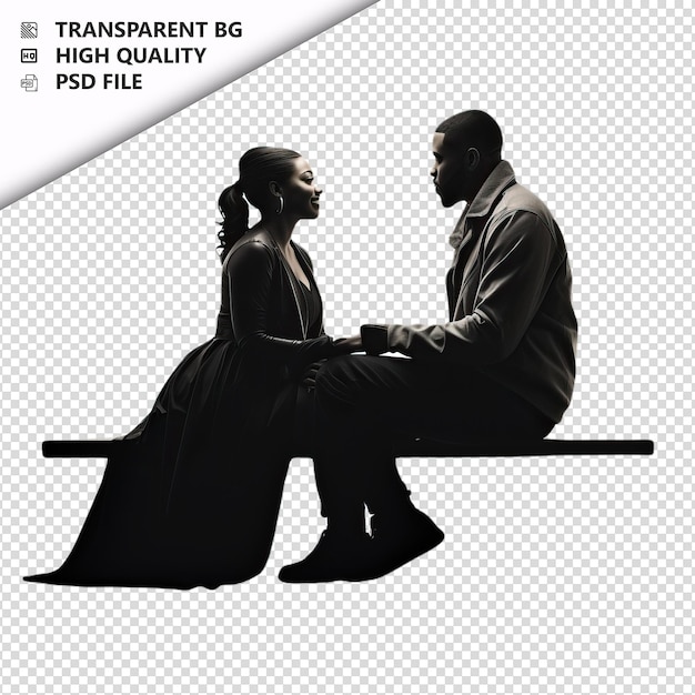 PSD black couple watching flat icon style le fond blanc est