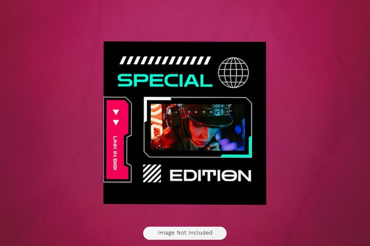PSD black cyberpunk fashion brand instagram post 13