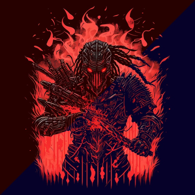 PSD black death predator 4096px png transparente 300dpi camiseta digital pod clipart portada del libro wallart