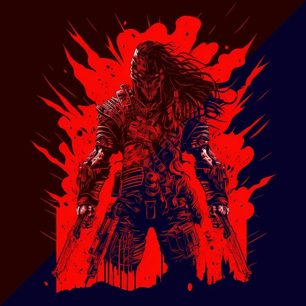 PSD black death predator 4096px png transparente 300dpi camiseta digital pod clipart portada del libro wallart