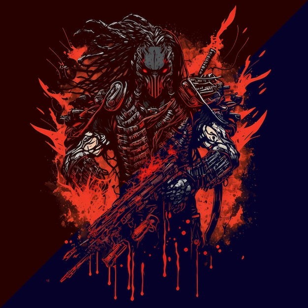 PSD black death predator 4096px png transparente 300dpi camiseta digital pod clipart portada del libro wallart