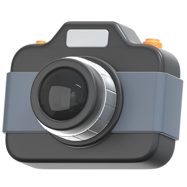 Black Digital Camera 3D Icon Illustration mit niedrigem Poly-Stil