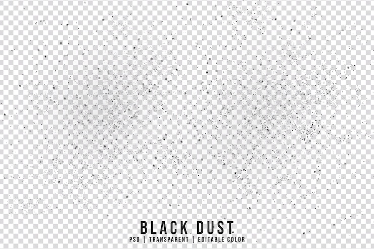 PSD black dust isolated on transparent background
