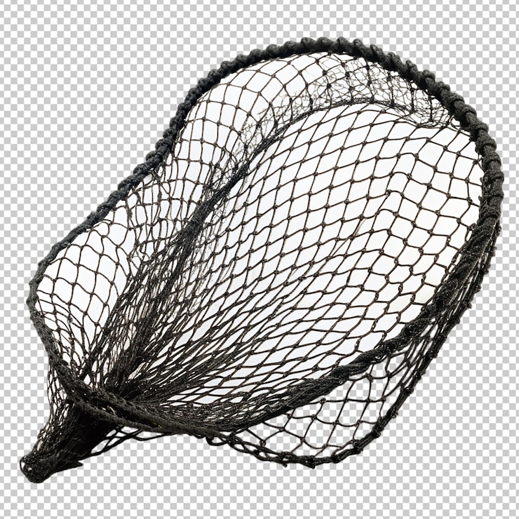 PSD black fishing net on transparent background