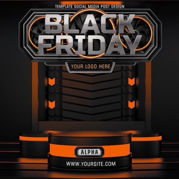 BLACK FRIDAY 3D LOGOVORLAGE SOCIAL MEDIA POST DESIGN