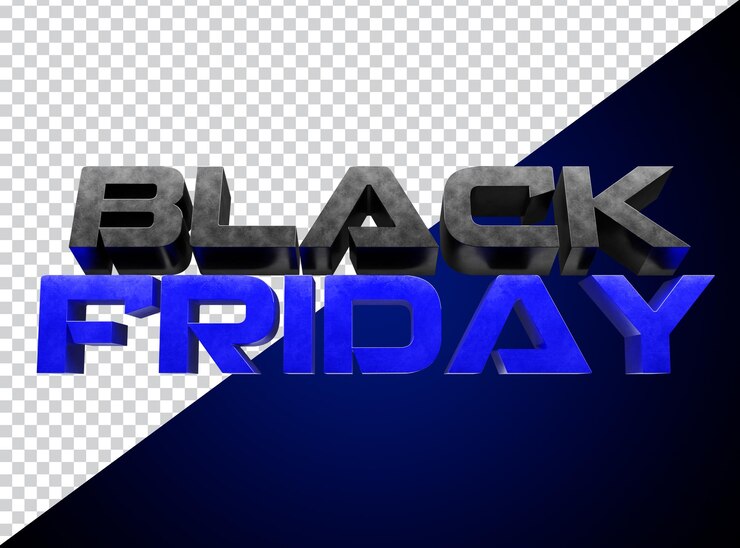 PSD black friday 3d render blue label