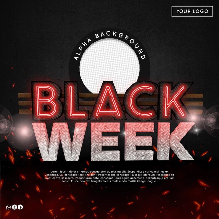 PSD black friday 3d render logo for november black friday retail composition