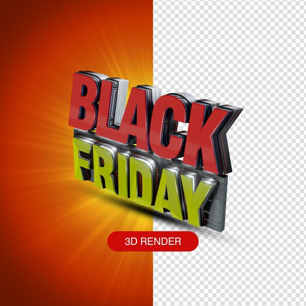 PSD black friday 3d renderizar imagem isométrica