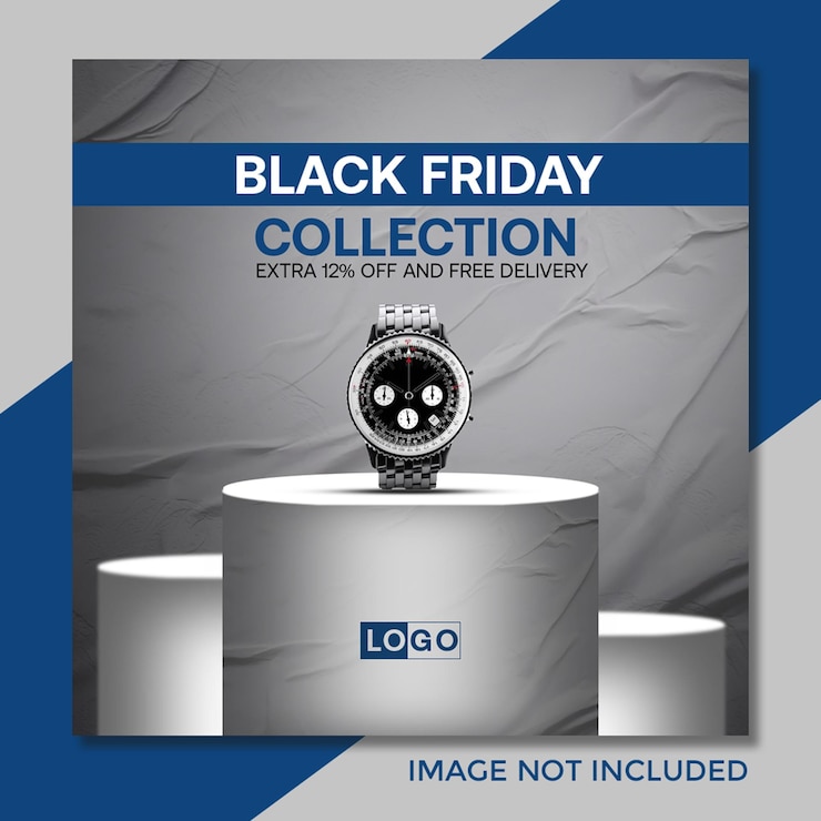 PSD black friday annunci di vendita di orologi progettazione di manifesti